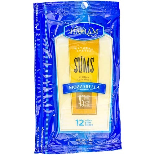 Haolam Slims Sliced Mozzarella Cheese (45 calories) 6 oz