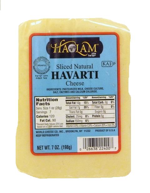 Haolam Sliced Natural Havarti Cheese 7 oz