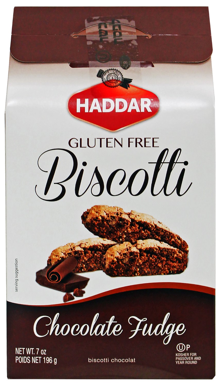 Haddar gf chocolate fudge biscotti 7 oz