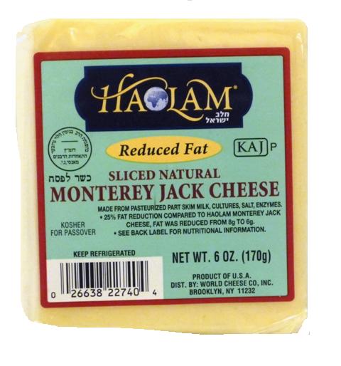 Haolam Reduced Fat Sliced Natural Monterey Jack Cheese 6 oz
