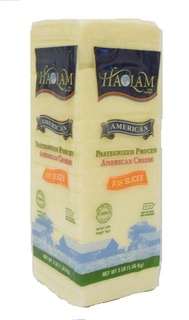 Haolam American White Cheese 108 Slices 3lbs.