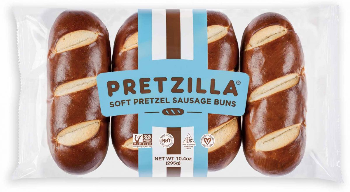 Pretzilla Soft Pretzel Sausage Buns 10.4 oz