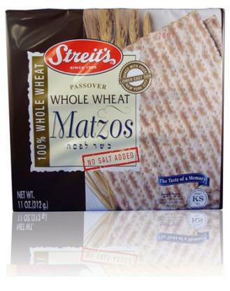 Streit';s Passover Whole Wheat Matzos No Salt Added 11 oz